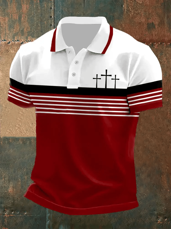🔥Buy 3 Get 15% Off🔥Men's Retro Faith  Casual Printed Polo Shirt