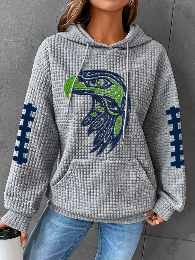 Women's   Football Print  Hoodie