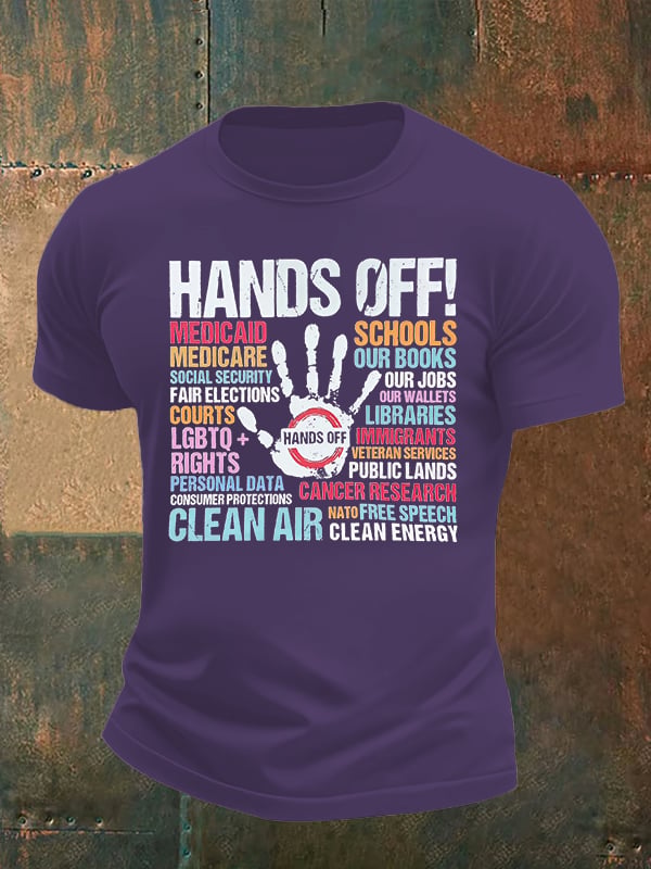 🔥Buy 3 Get 15% Off🔥Men's  HANDS OFF!  Print T-Shirt