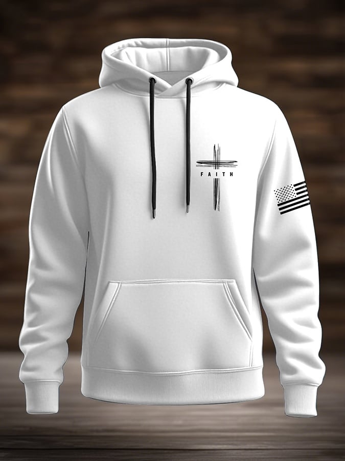 Men's Casual Solid Color Multi-Color Faith Hoodie