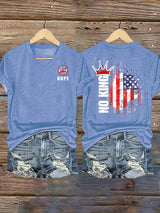 🔥Buy 3 Get 15% Off🔥Women's  NOPE No King American Flag  Print T-Shirt