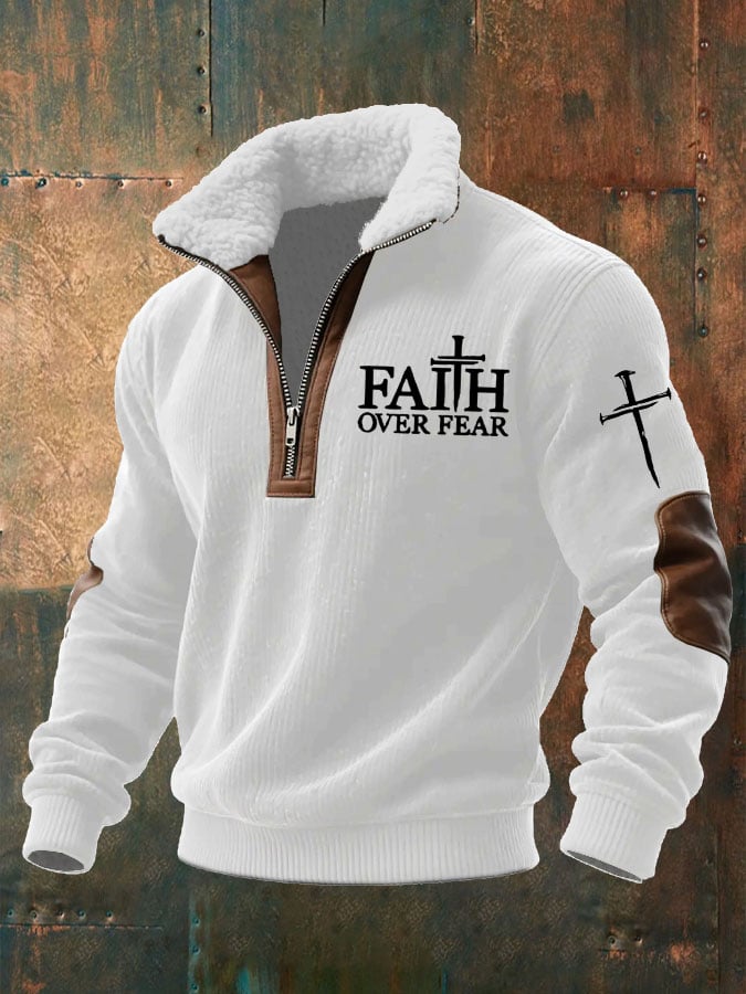 Men's Faith “FAITH OVER FEAR”Textured Sweatshirt
