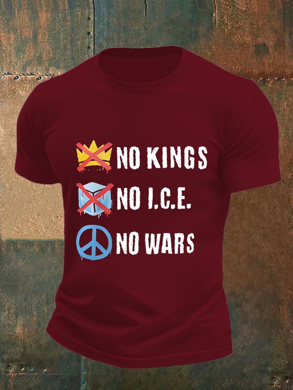 🔥Buy 3 Get 15% Off🔥Men's  No Kings Print T-Shirt