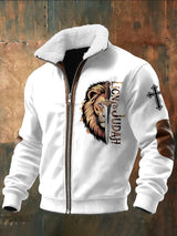 Men's Casual Lion Fleece Jacket