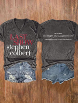 🔥Buy 3 Get 15% Off🔥V-Neck Retro Last Show 05.21.2026 The Night The Laughter Died Print T-Shirt