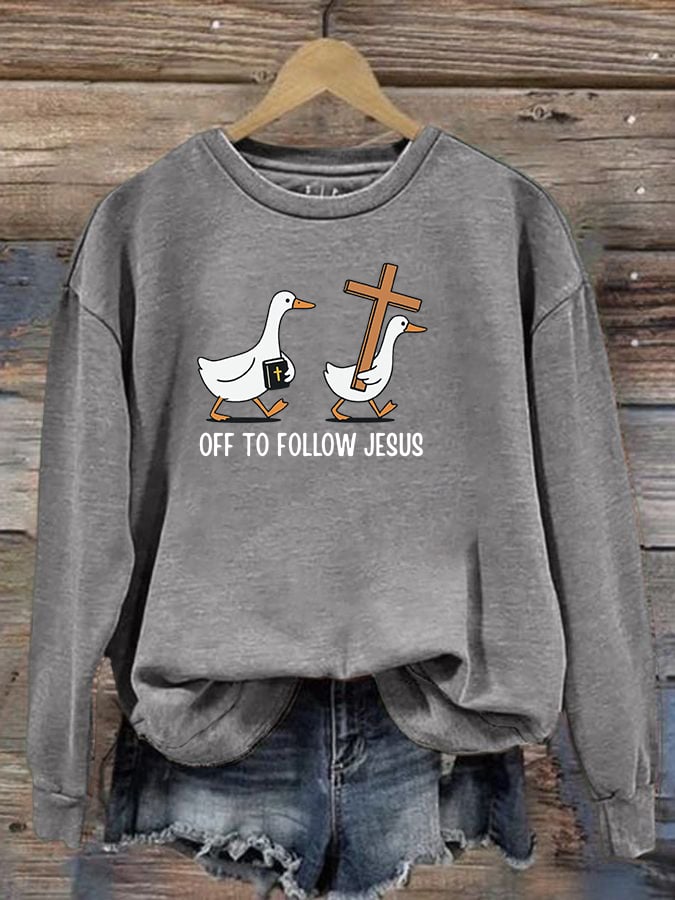 Women's   OFF TO FOLLOW JESUS  printed Sweatshirt