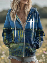 Women'S Casual Faith Print Hoodie