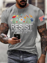 🔥Buy 3 Get 15% Off🔥Men's Retro Resist No Kings In America Since 1776 Print T-Shirt