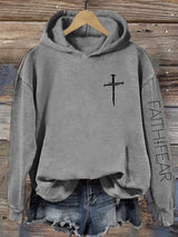 Women'S Faith over Fear Cool Christian Graphic Print Hoodie