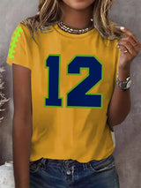 Women's Rugby Print Casual T-shirt