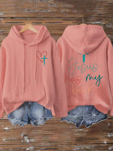 Women's Jesus Has My Back Print  Sweatshirts