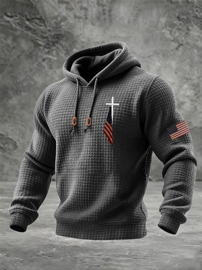 Men's Cross Flag Print Sweatshirt