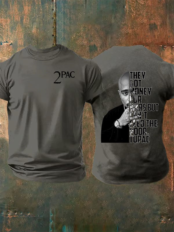 🔥Buy 3 Get 15% Off🔥Men's  2Pac Rapper  Print  T-Shirt