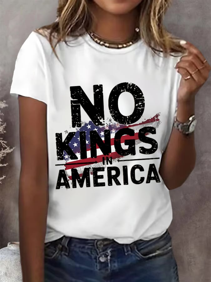 🔥Buy 3 Get 15% Off🔥Women's  America has No Kings Printed Casual T-Shirt