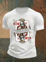 Men's  Jesus Is King Christian  Print T-Shirt