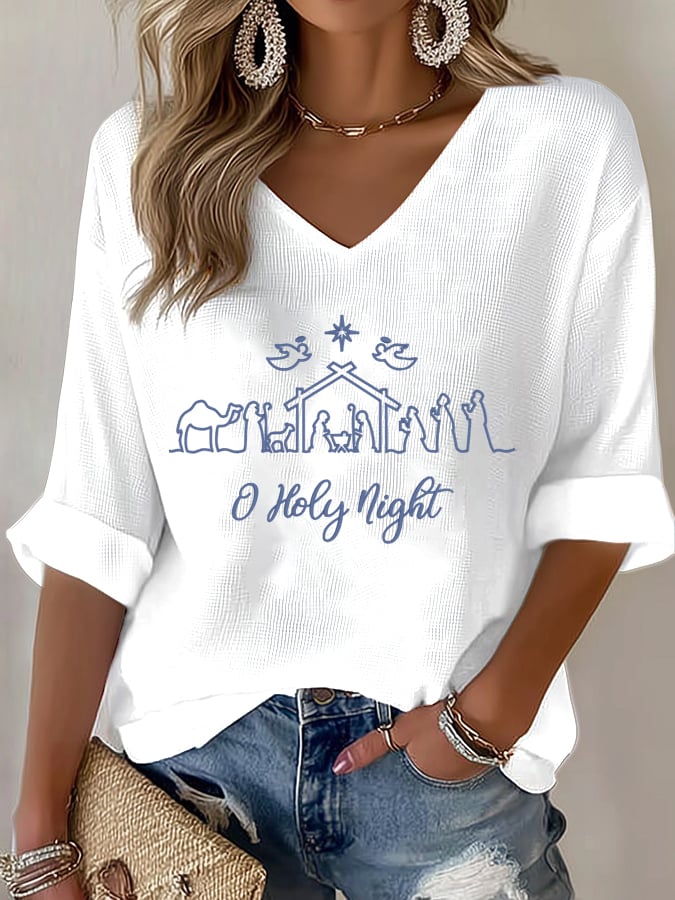 Women's Nativity Faith Print T-shirt