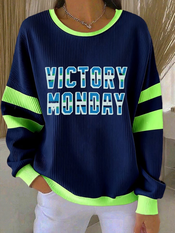 Women's Football Print Casual Sweatshirt