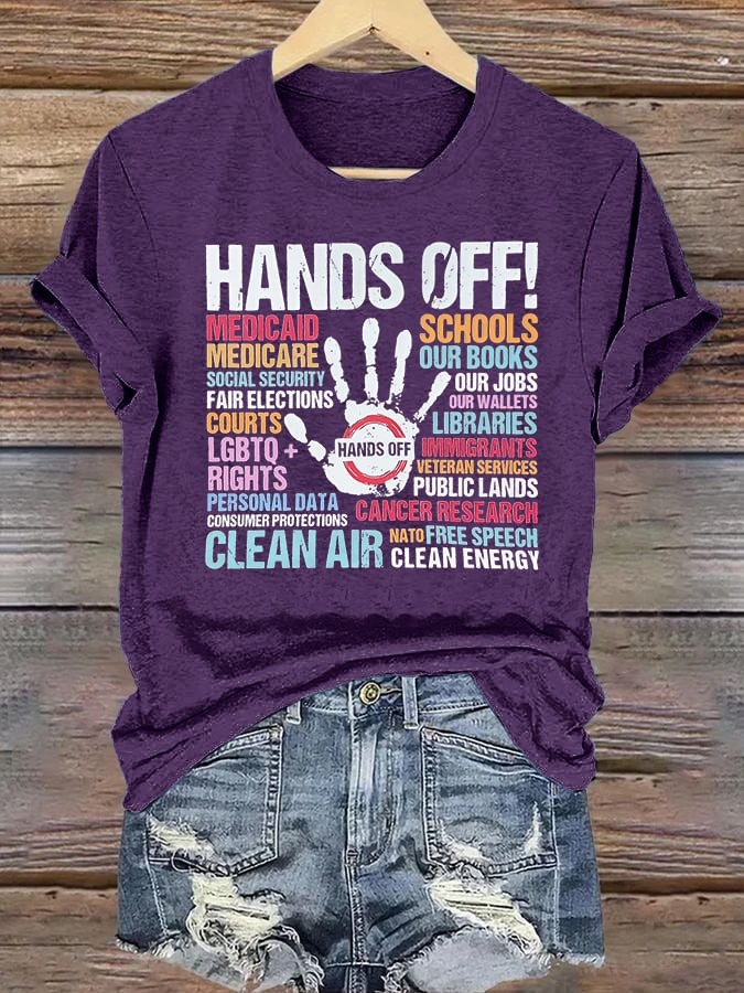 🔥Buy 3 Get 15% Off🔥Women's  HANDS OFF! Print T-Shirt