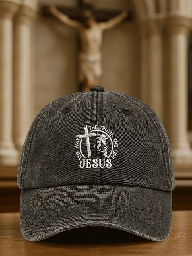 Unisex Vintage Faith The Way The Truth The Life Printed Hat