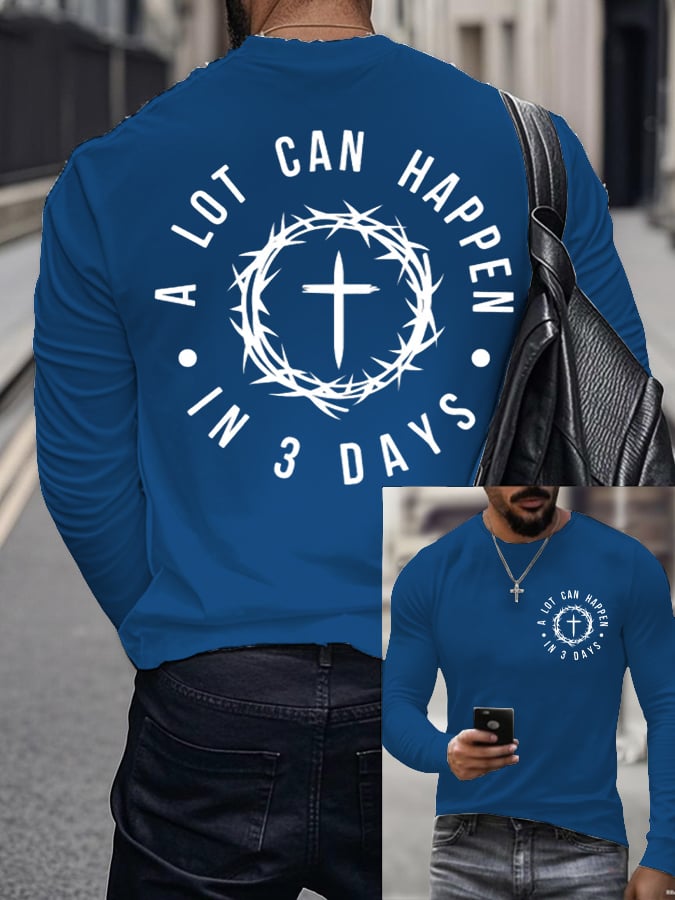 🔥Buy 3 Get 15% Off🔥Men's Raven's A Lot Can Happen In 3 Days  Printed Long Sleeve Top
