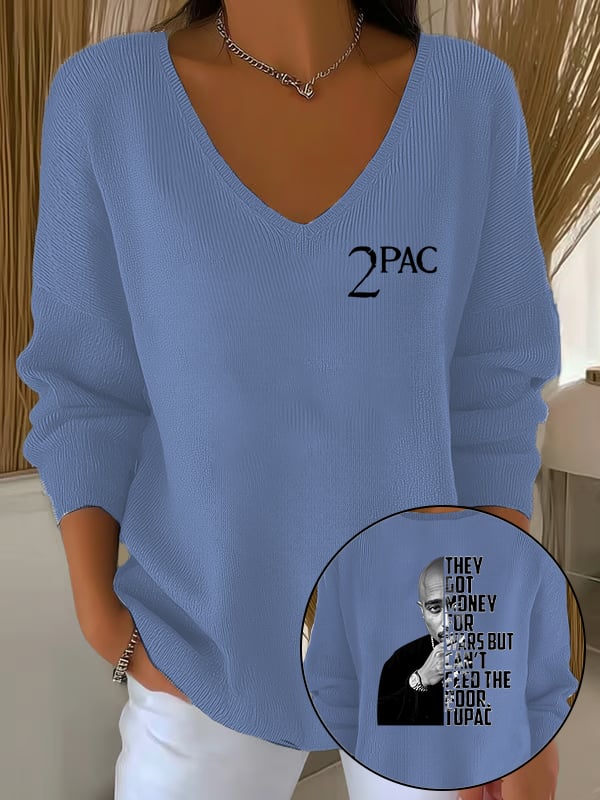 🔥Buy 3 Get 15% Off🔥Women's  2Pac Rapper Print  Tops