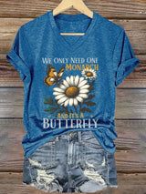🔥Buy 3 Get 15% Off🔥V-Neck Retro We Only Need One Monarch And It's A Butterfly Print T-Shirt