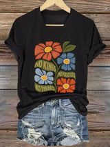 🔥Buy 3 Get 15% Off🔥Women's No Kings No Fascists No Tyrants No Nazis Print T-shirt