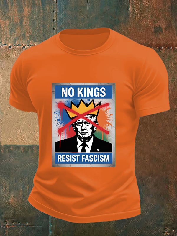 🔥Buy 3 Get 15% Off🔥Men's   NO KINGS RESIST FASCISM T-shirt