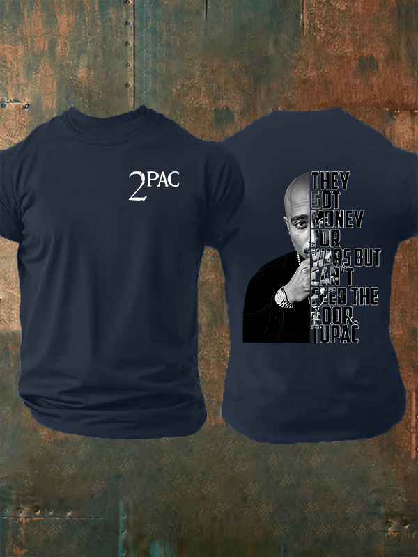 🔥Buy 3 Get 15% Off🔥Men's  2Pac Rapper  Print  T-Shirt