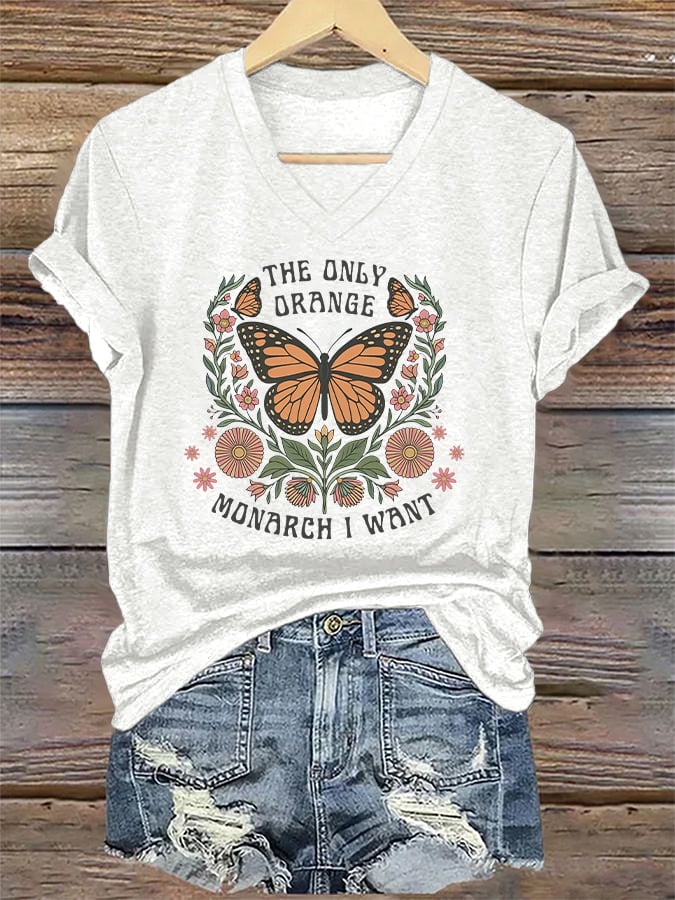 🔥Buy 3 Get 15% Off🔥Women's The Only Orange Monarch I Want Print T-shirt