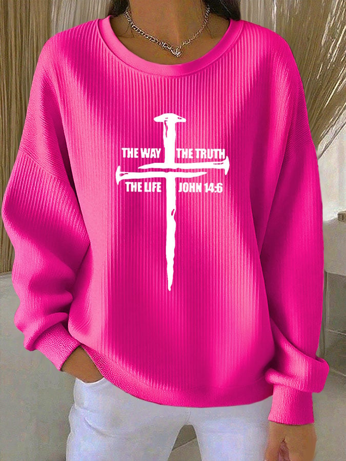 Women's Casual His Way Is Better Print Sweatshirt