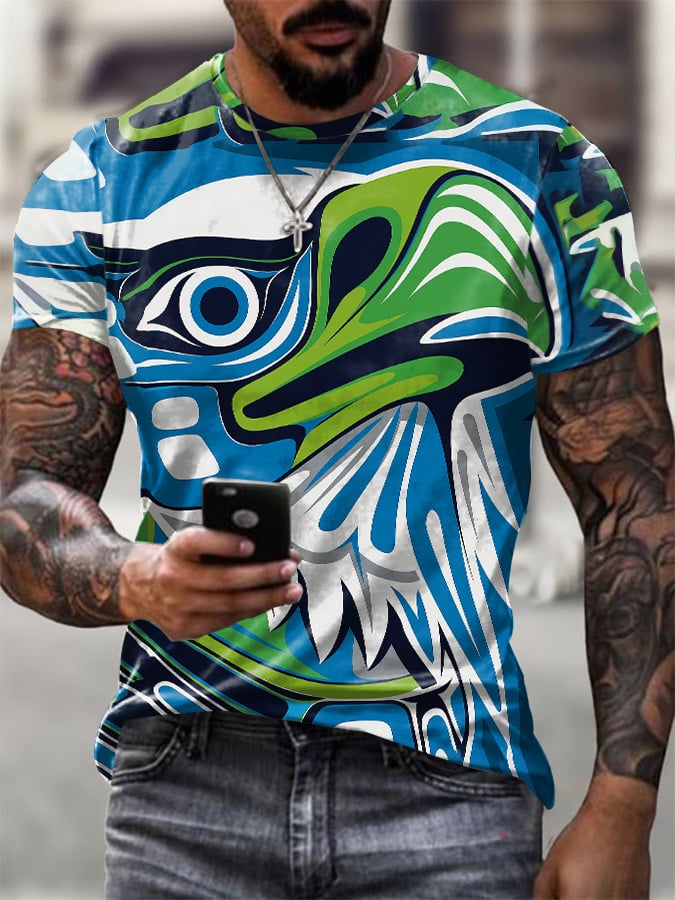 Men's Football Print Casual T-shirt