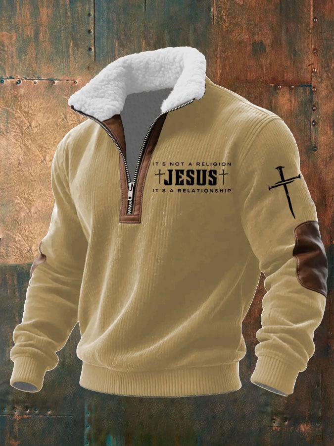 Men's Faith “IT'S NOT A RELIGION IT'S A RELATIONSHIP”Textured Sweatshirt