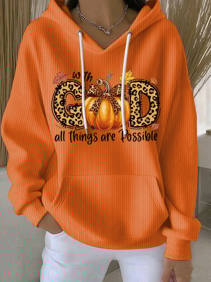 Women's With God All Things Are Possible Print Casual Sweatshirt
