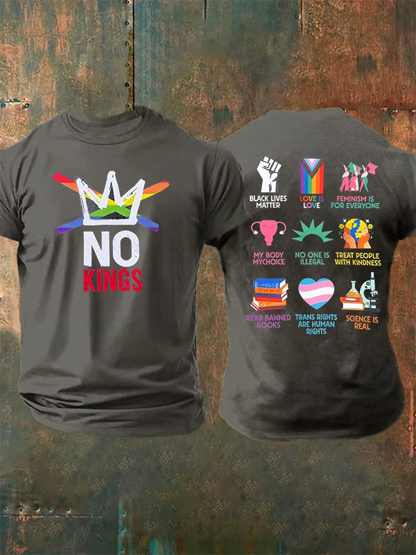 🔥Buy 3 Get 15% Off🔥Men's  No Kings Print T-Shirt