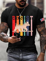 Men's Resist Bear Print Round Neck T-shirt