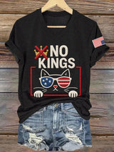 🔥Buy 3 Get 15% Off🔥Women's No Kings Print V Neck T-shirt