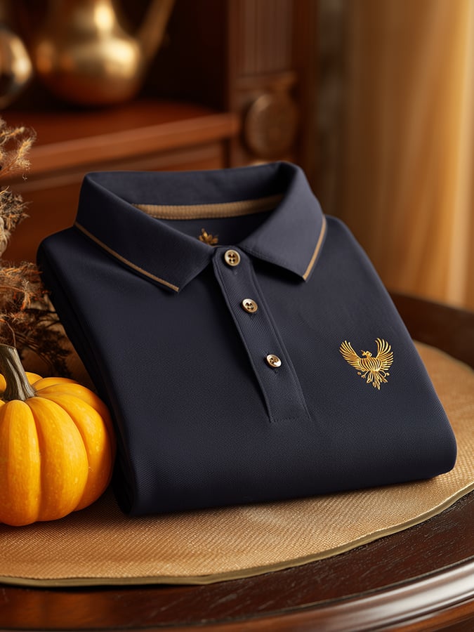 🔥Buy 3 Get 15% Off🔥Men's Offline Business Autumn Pumpkin Contrast Polo