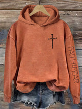 Women'S Faith over Fear Cool Christian Graphic Print Hoodie