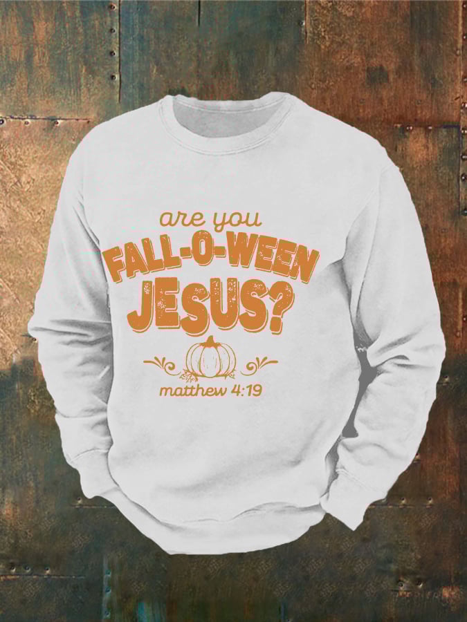 🔥Buy 3 Get 15% Off🔥Men's Are You Fall-O-Ween Jesus Print Casual Sweatshirt