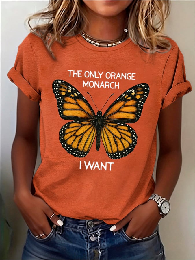 🔥Buy 3 Get 15% Off🔥Women's The Only Orange Monarch I Want Print T-Shirt