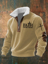 Men's Faith “FAITH OVER FEAR”Textured Sweatshirt