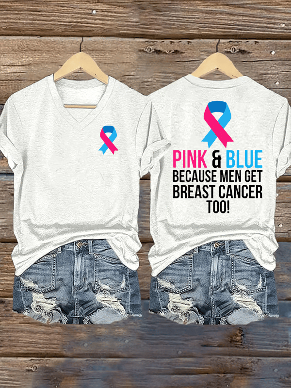 Women's  Casual Breast Cancer Print  T-Shirt
