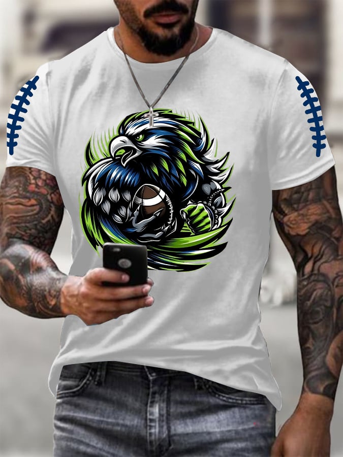 Men's Football Print Casual T-shirt