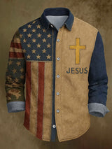 Men's Faith Printed Long Sleeved Casual Shirt
