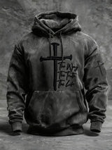 Men's Casual The Way The Truth The Life Printed Long Sleeve Hooded Sweatshirt