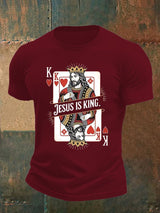 Men's  Jesus Is King Christian  Print T-Shirt