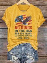 🔥Buy 3 Get 15% Off🔥Women's  No Kings USA Patriotic Tee ,250 Years of Democracy printed T-shirt