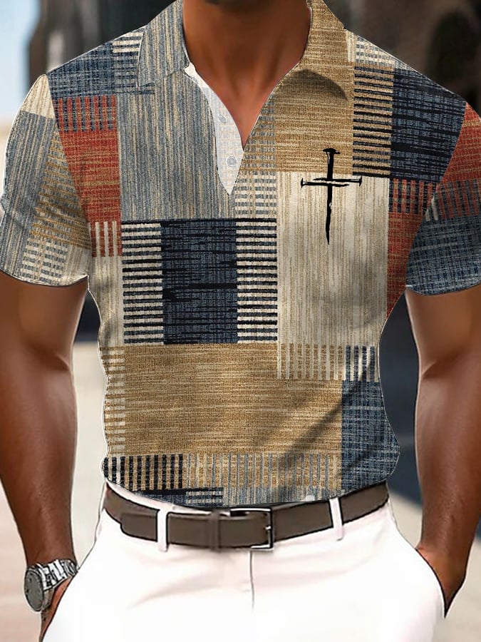 🔥Buy 3 Get 15% Off🔥Men's Casual Contrast Color Faith Polo