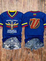 Women's Venezuelan Baseball Champions Print Shirt